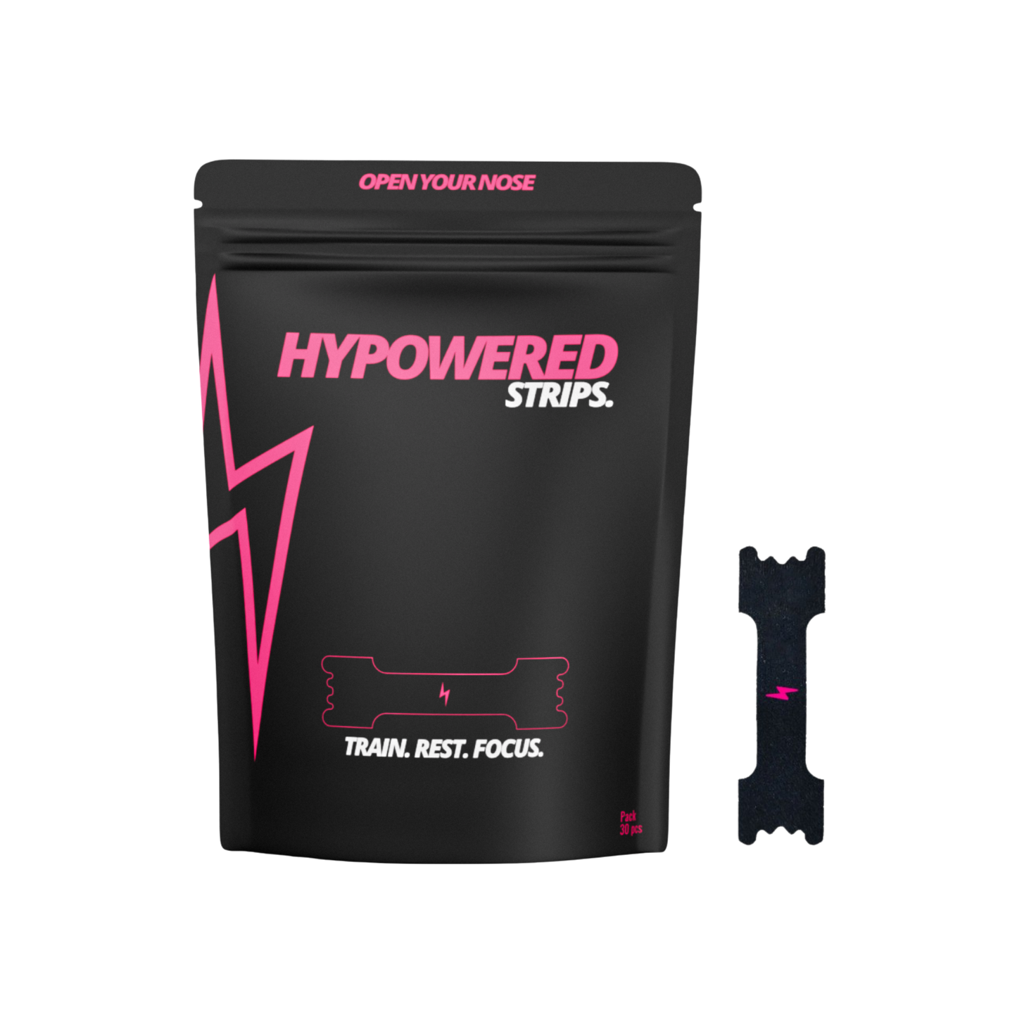 Hypowered neusstrips zwart