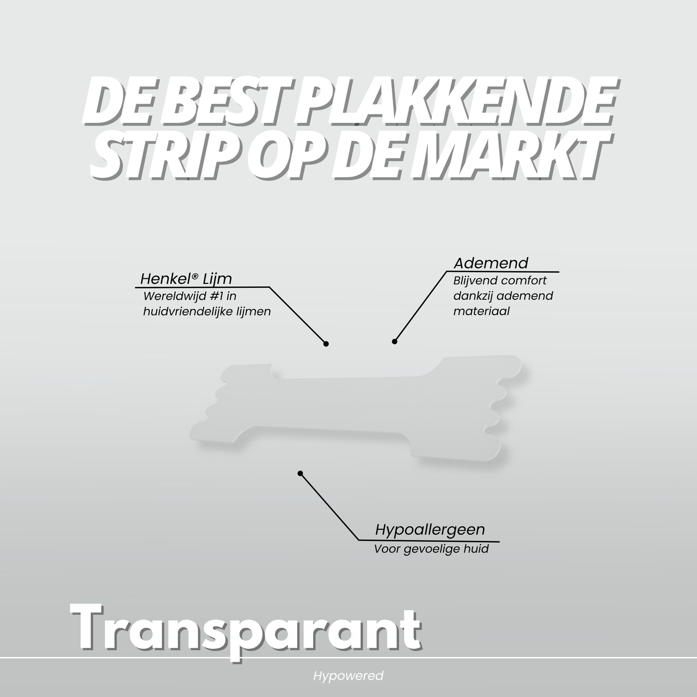 Hypowered Nasal Strips Transparent