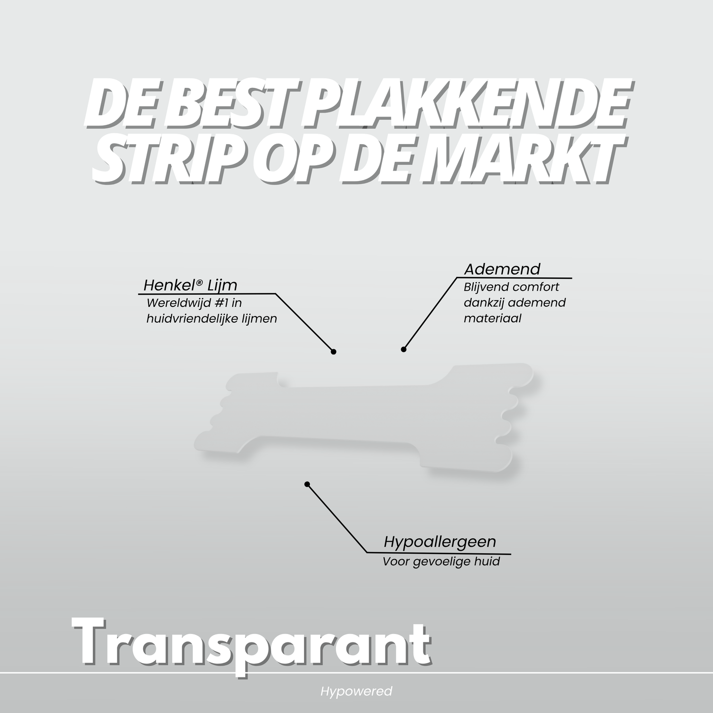 Hypowered neusstrips Transparant