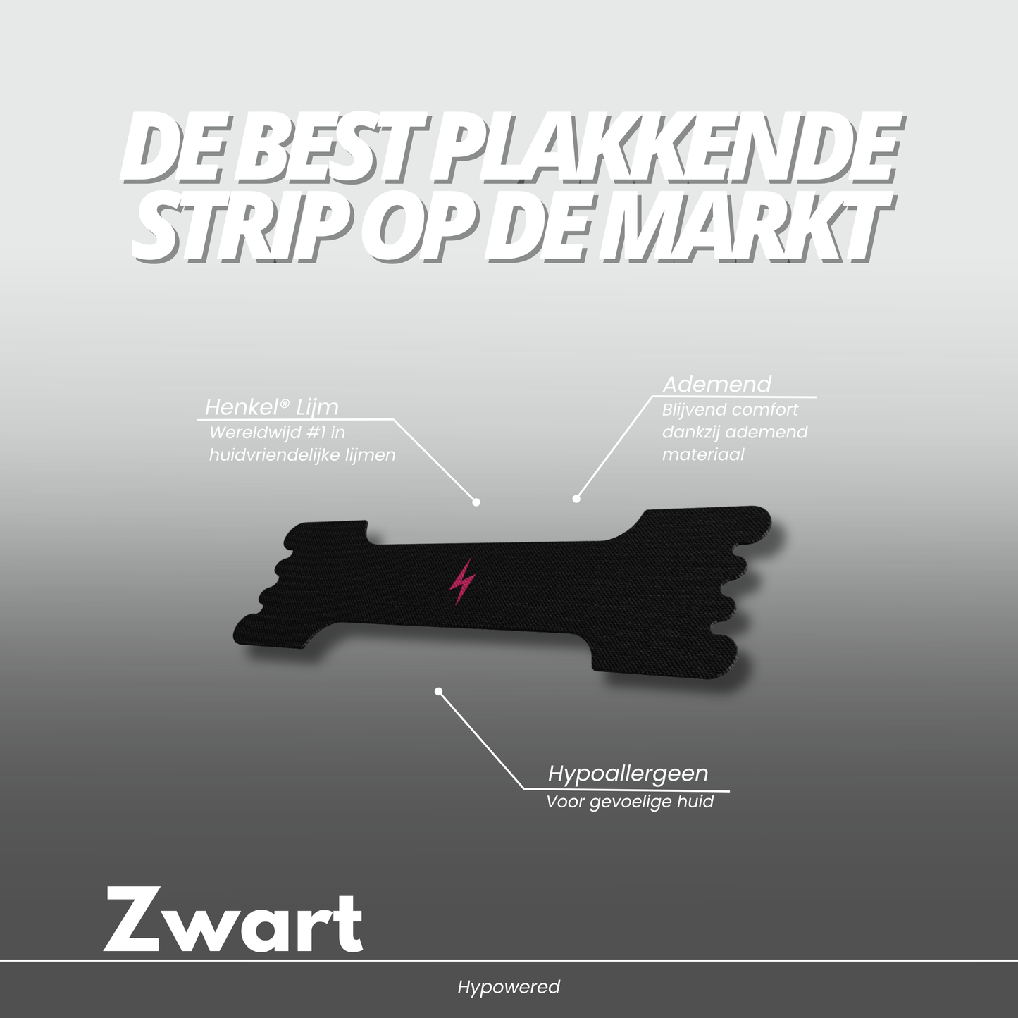Hypowered neusstrips zwart
