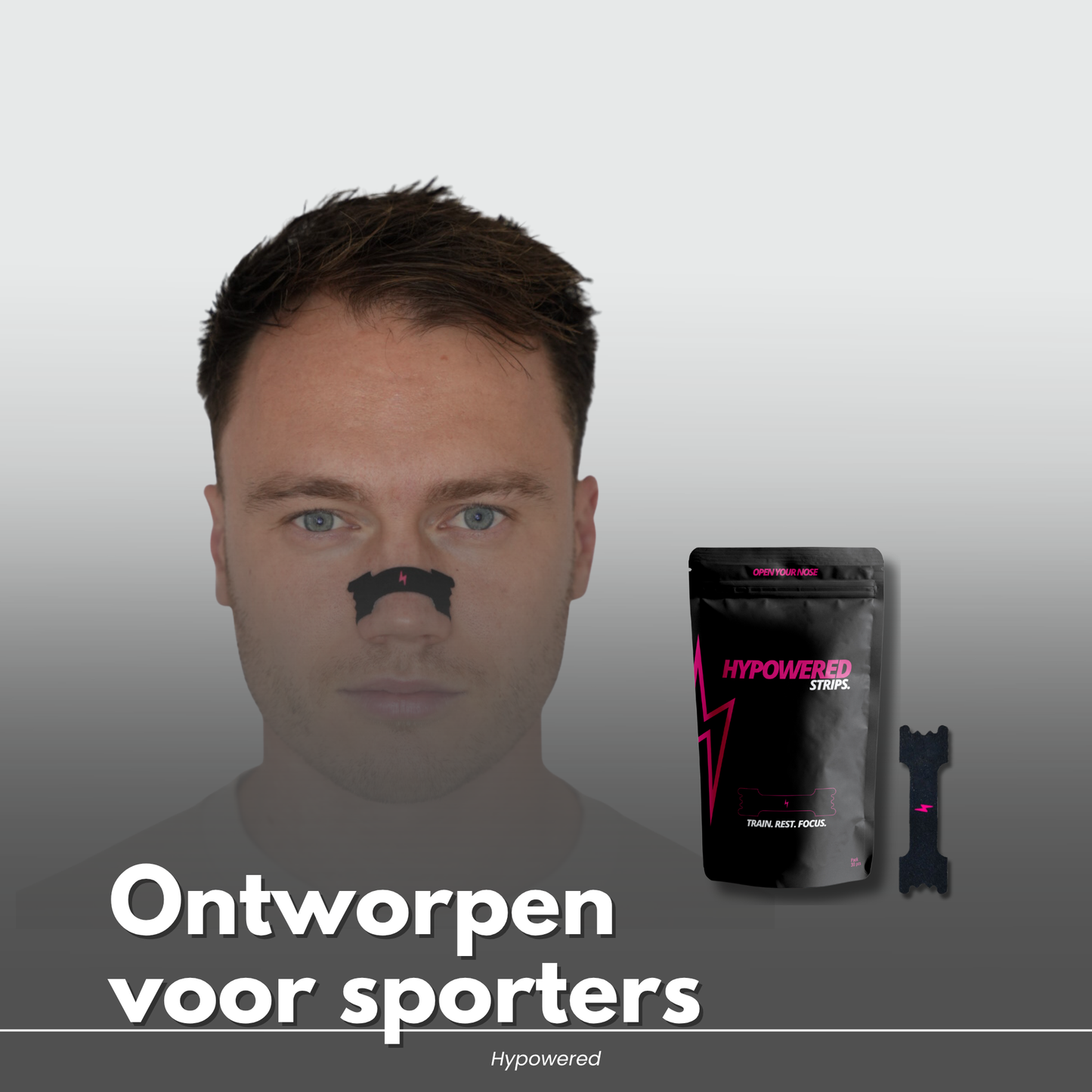 Hypowered neusstrips zwart