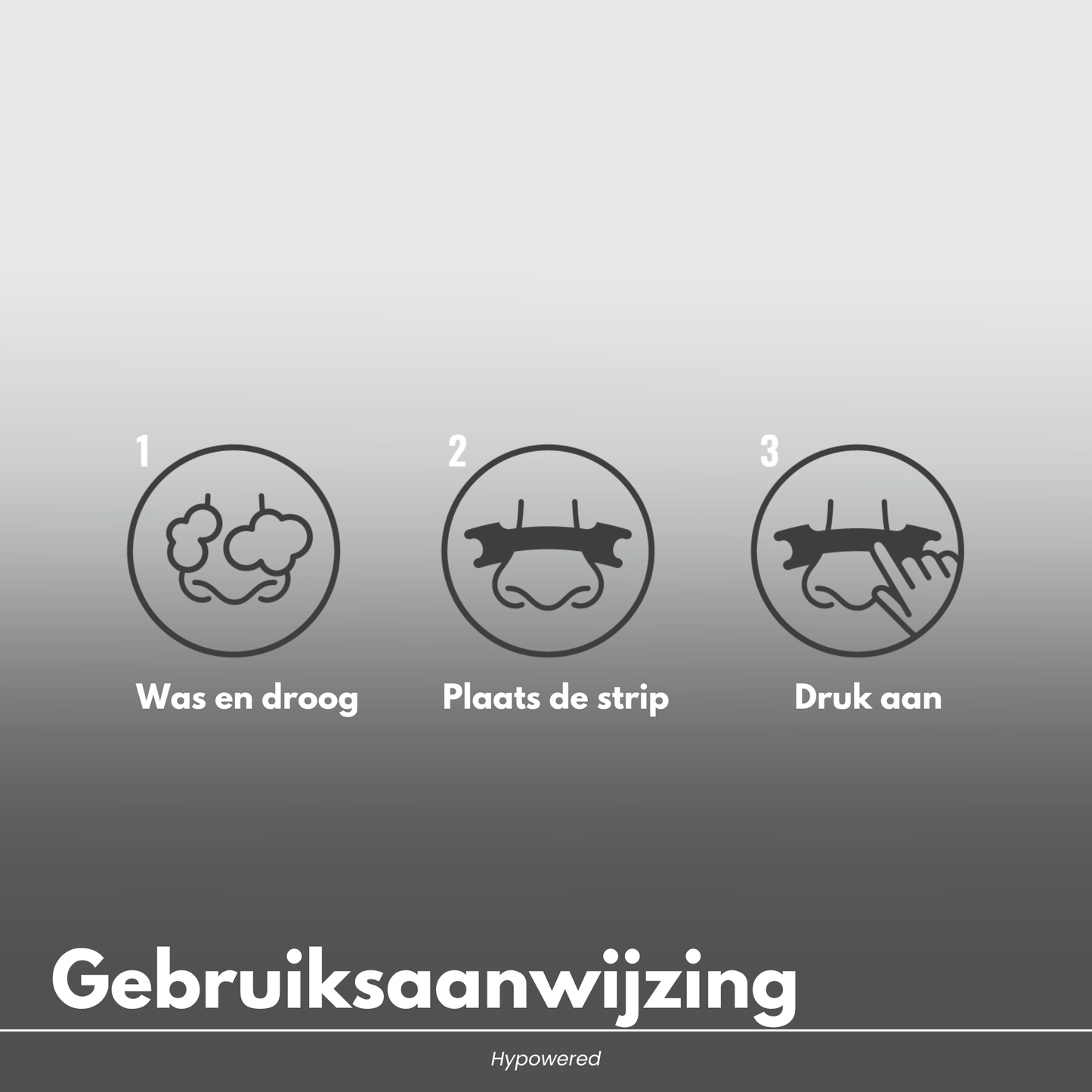 Hypowered neusstrips zwart