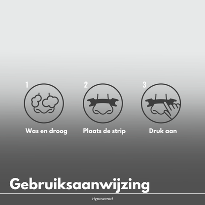 Hypowered neusstrips zwart